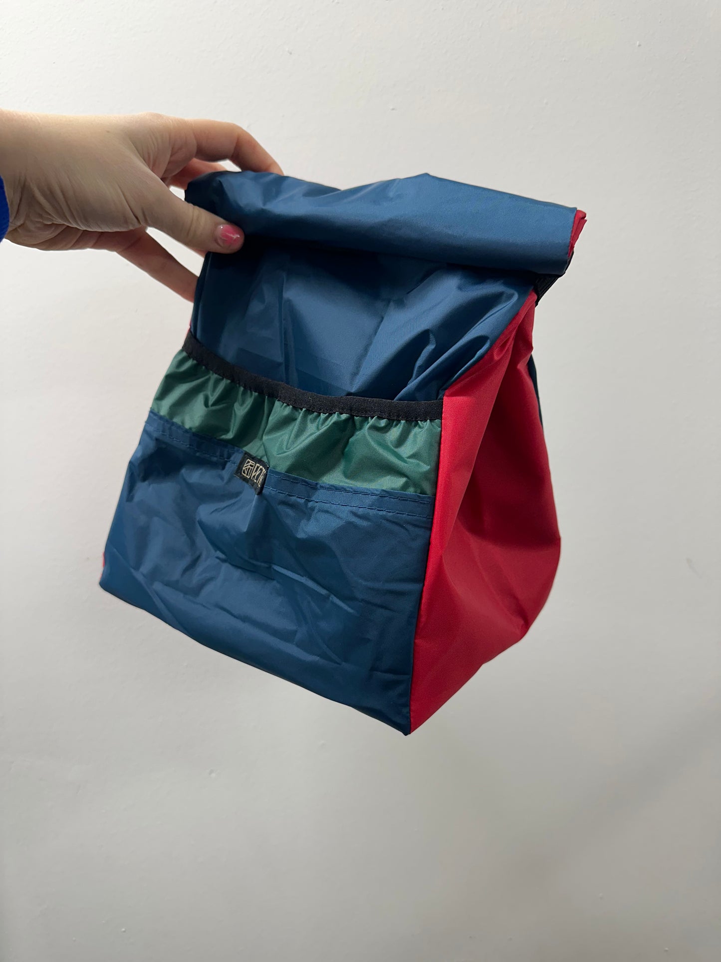 Circular Upcycled Lunch Bag - Blue/Green/Red